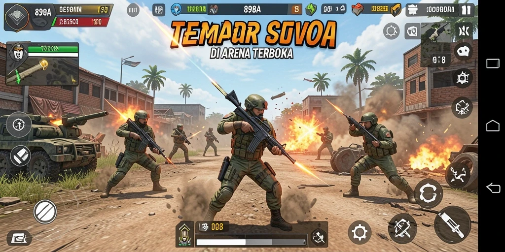 Tampilan seru dari gameplay <strong>898A</strong> dalam pertempuran TPS.