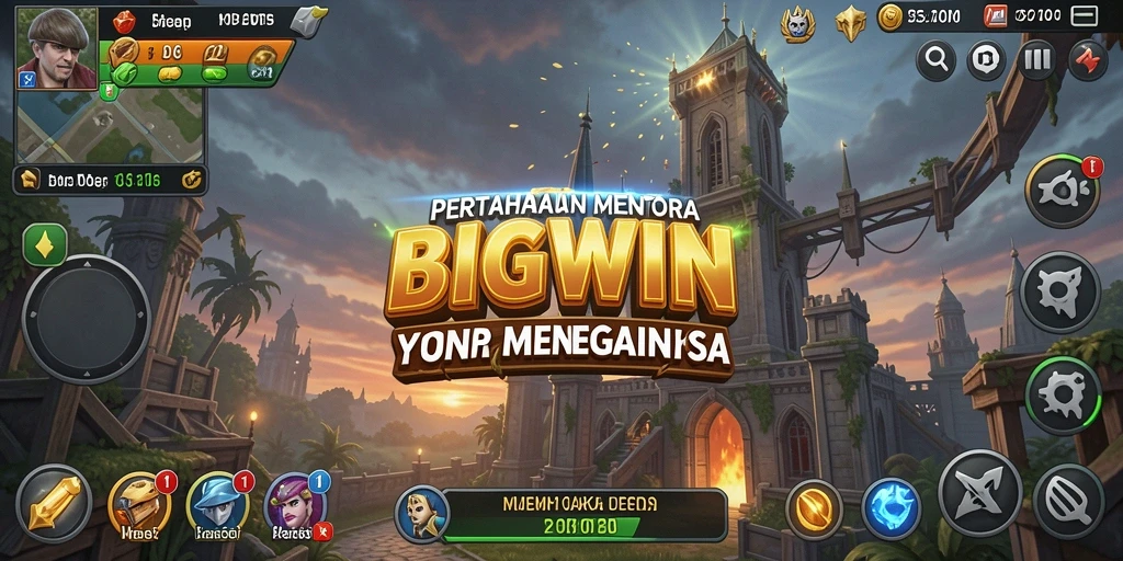 Tampilan gameplay seru dalam BIGWIN dengan strategi menara yang menegangkan.