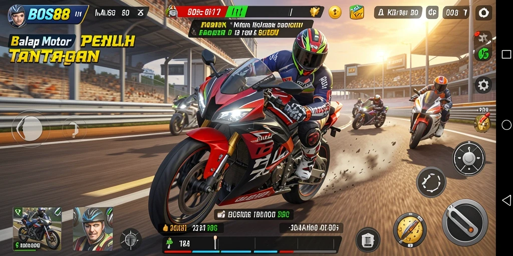 Gameplay seru dari balap motor di BOS88.