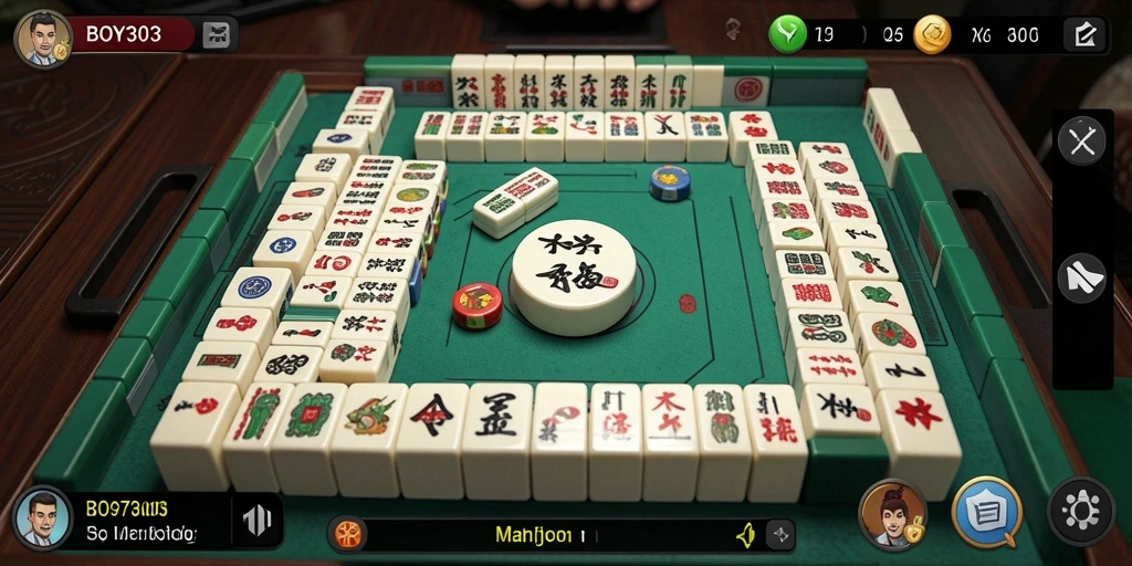 Screenshot gameplay BOY303 dengan visual Mahjong yang menarik.