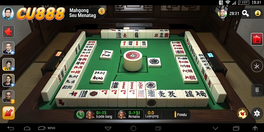 Screenshot utama CU888 menampilkan aksi seru bermain Mahjong.