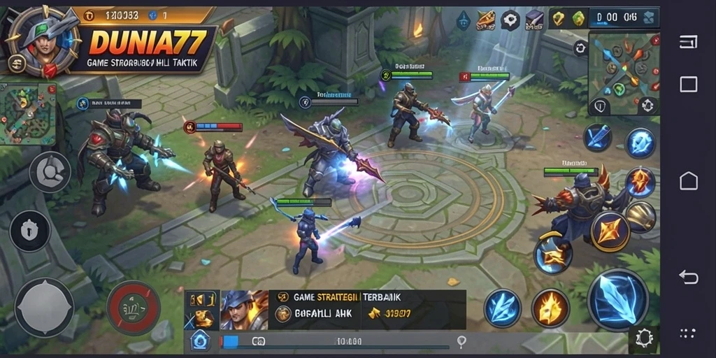 Tangkapan layar gameplay DUNIA77 yang menampilkan aksi strategi mendebarkan.