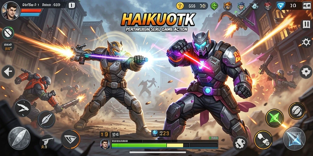 Tampilan gameplay HAIKUOTK yang mendebarkan dan intens.