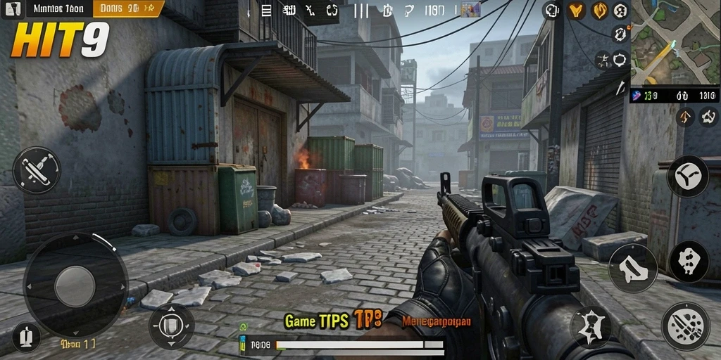Screenshot gameplay menunjukkan pertempuran seru di HIT9.
