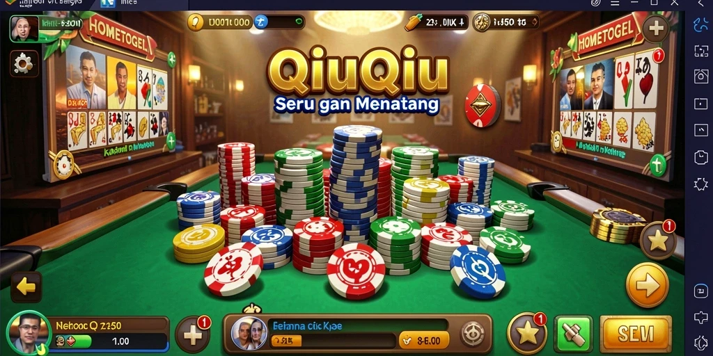 Screenshot utama HOMETOGEL menampilkan gameplay QiuQiu yang menarik.