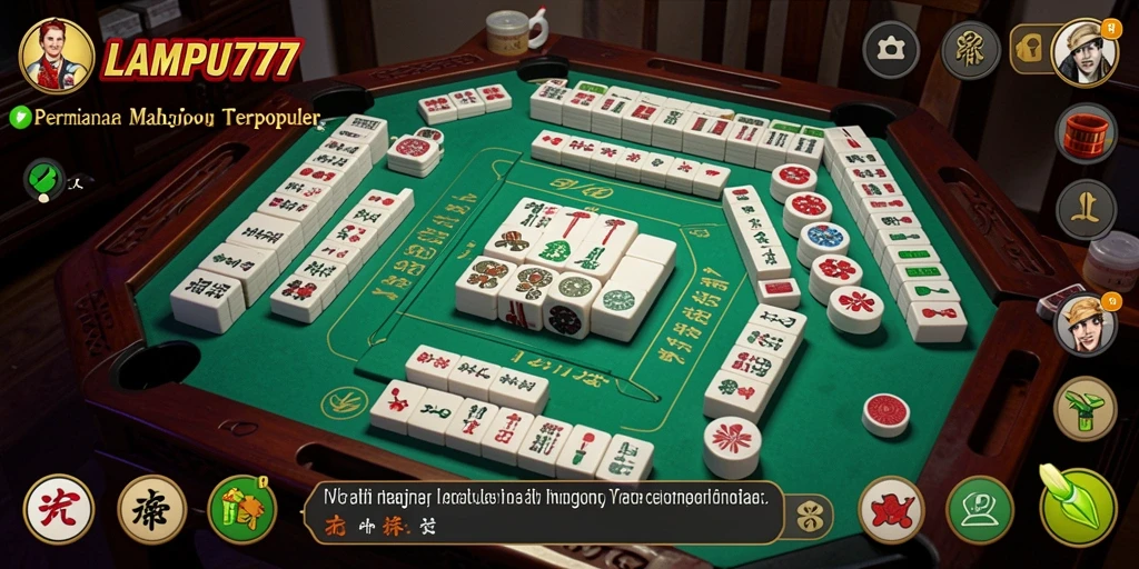 Tampilan menarik gameplay Mahjong LAMPU777 dengan ubin berwarna.