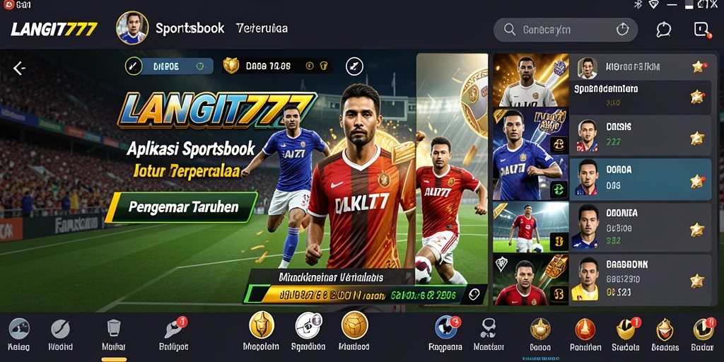 Screenshot LANGIT777 menampilkan pengguna yang aktif bertaruh pada pertandingan olahraga.