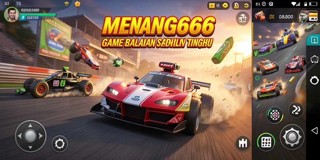Tangkapan layar aktif dari gameplay balapan MENANG666 yang mendebarkan.