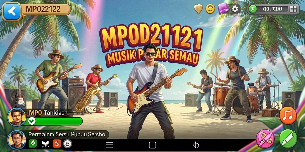 Tampilan gameplay seru dengan interaksi musik.