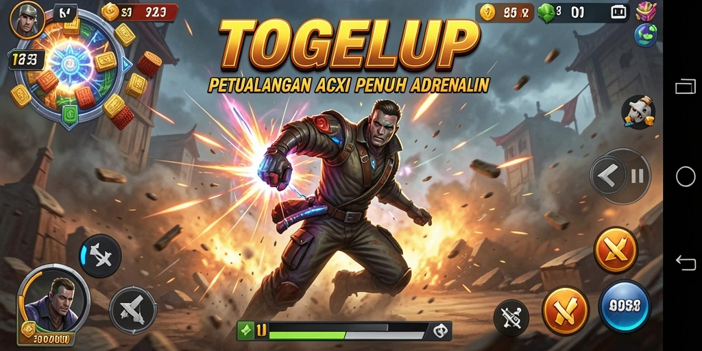 Screenshot gameplay TOGELUP yang menunjukkan aksi mendebarkan.