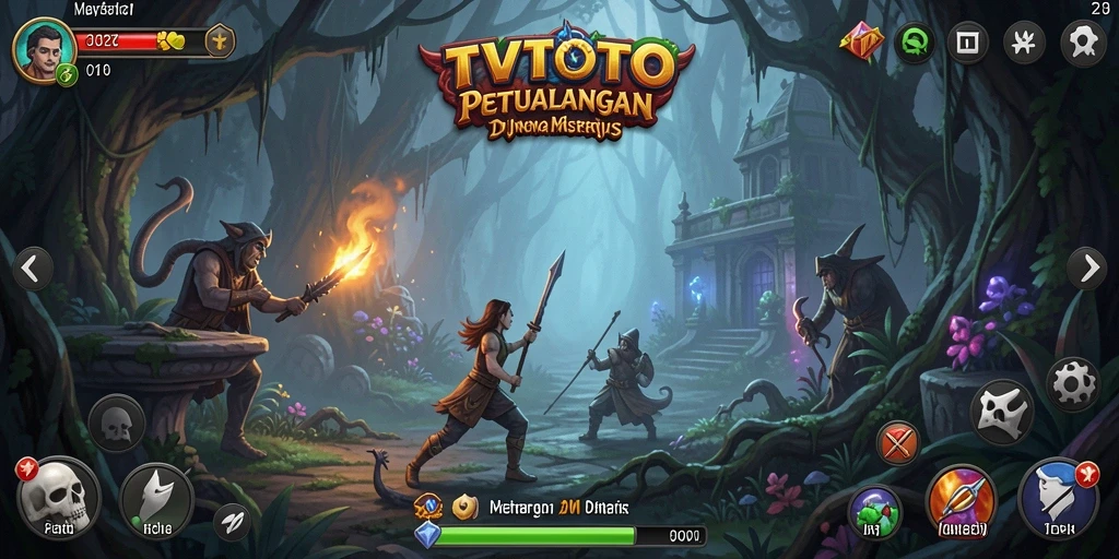 Screenshot gameplay <strong>TVTOTO</strong> yang menampilkan aksi petualangan menegangkan.