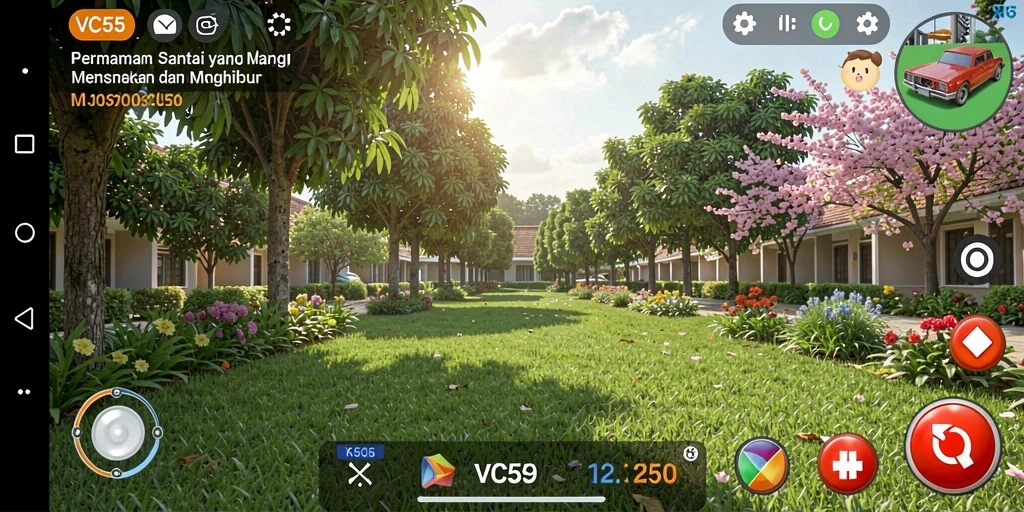 Gambar dari gameplay VC55 yang menghibur dan penuh warna.