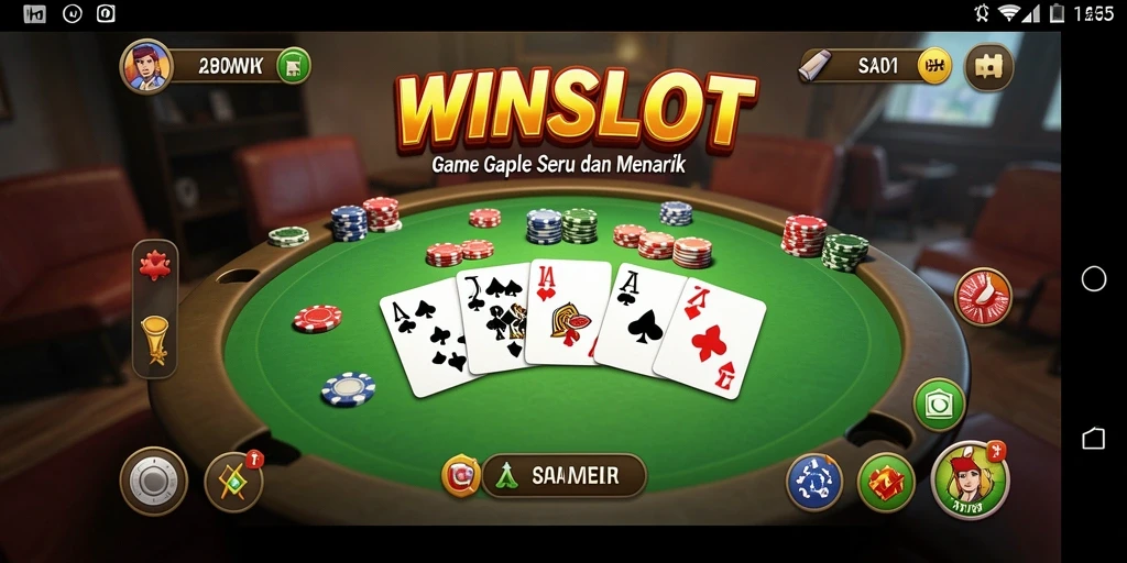 Tampilan gameplay seru dari WINSLOT, permainan Gaple yang menarik.